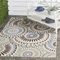 Safavieh Veranda Piled Indoor/ Outdoor Cream/ Blue Rug (2'7 x 5')