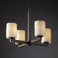4-light Flat Rim Cylinder with Waves Dark Bronze Chandelier