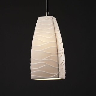 1-Light Tall Tapered Square Brushed Nickel Pendant