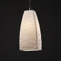 1-Light Tall Tapered Square Brushed Nickel Pendant
