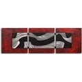 Handcrafted 'Metallic Black and White' Metal on Hand-painted Canvas Wall Art