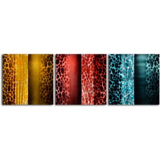 For sale 'Colored Scarf Themes' 3-piece Metal Wall Art Set