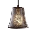 Dark Bronze 1-light Round Flared Mini Pendant
