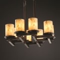 Dark Bronze 8-light Zigzag Flat Rim Cylinder Chandelier