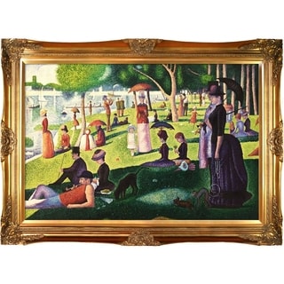 Best Shopping Georges Seurat 'Sunday Afternoon on the Island of La Grande Jatte' Hand Painted Framed Canvas Art