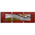 Handcrafted 'Tar Stream on Metal' Metal on Hand-painted Canvas Wall Art