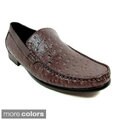 Ferro Aldo Men's Ostrich Textured Dress Loafers