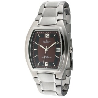 Peugeot Men's Silvertone Burgundy Dial Watch