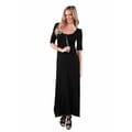 24/7 Comfort Apparel Women's Elbow Sleeve Maxi Dress