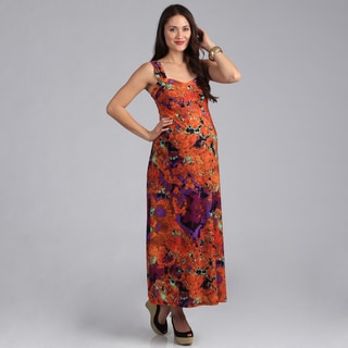 24-7 Comfort Apparel Sleeveless Maternity Maxi Sun Dress
