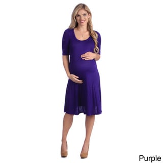 24/7 Comfort Apparel Rayon/Spandex Maternity Basic Dress