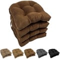 Blazing Needles Microsuede 16-inch U-shaped Dining Chair Cushions (Set of 4)