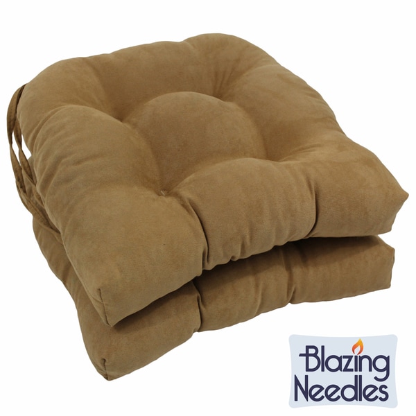 blazing needles neutral 16 inch u shaped microsuede dining chair cushions set of 2 overstock blazing needles neutral 16 inch u shaped microsuede dining chair cushions set of 2 overstock