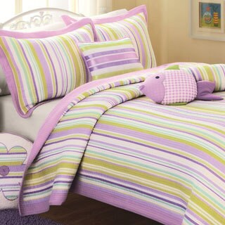 Purple Stripe 3-piece Quilt Set