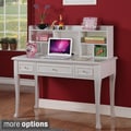 Jeslyn Solid Pine White Finish Desk with Optional Hutch