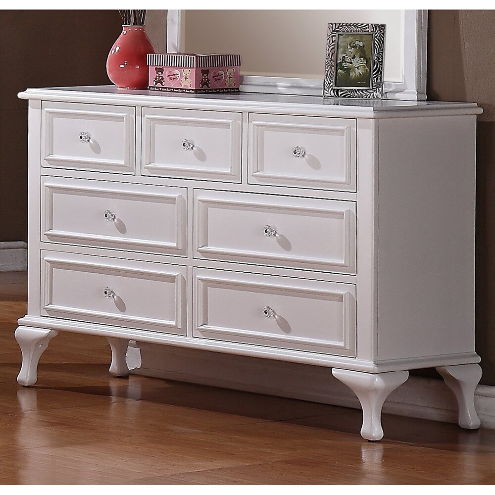 Jeslyn 7 Drawer Dresser And Optional Mirror Solid Pine Mdf