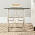 Safavieh Treasures Dermot Silver/ Glass Top Accent Table