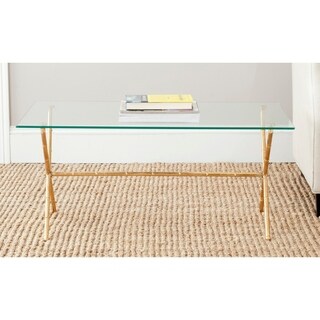 Safavieh Treasures Brogen Gold/ Glass Top Accent Table