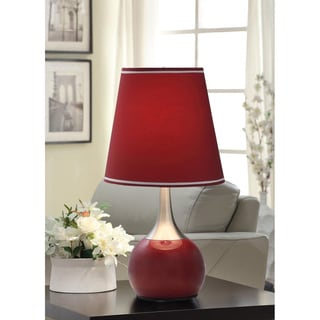 Elisha Contempo Burgundy Teardrop Touch Table Lamp