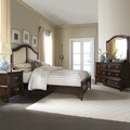 Isabel Dark Cherry Brown Transitional 4-piece Queen-size Bedroom Set