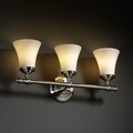 3-light Round Flared Opal Brushed Nickel Bath Bar Fixture