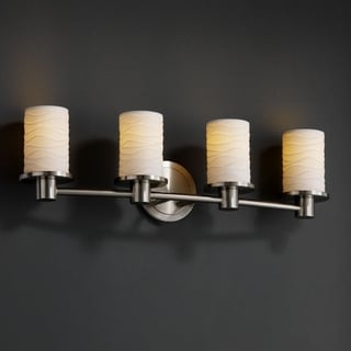 Hot Deal Justice Design Group 4-light Flat Rim Cylinder Brushed Nickel Bath Bar