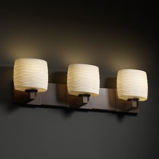 3-light Oval Waves Dark Bronze Bath Bar Fixture