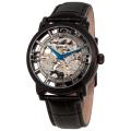 Stuhrling Original Men's Winchester 44 Skeleton Automatic Black Leather Strap Watch