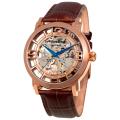 Stuhrling Original Men's Winchester 44 Skeleton Automatic Dark Brown Leather Strap Watch