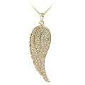 Icz Stonez 18k Gold Overlay/Sterling Silver 1 5/8ct TGW CZAngel Wing Necklace