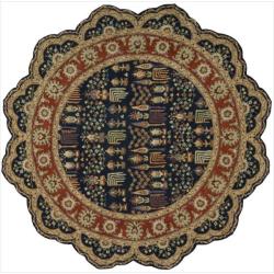 Hand-tufted Heritage Hall Blue Wool Rug (6' x 6')