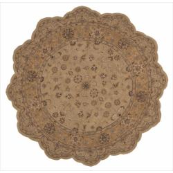 Hand-tufted Hertitage Hall Beige Wool Rug (6' x 6') Free Form