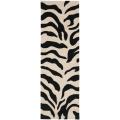 Handmade Soho Zebra Beige/ Black New Zealand Wool Rug (2'6 x 8')