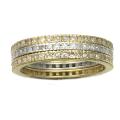10k Two-tone Gold 1ct TDW Diamond Stackable Eternity Band Set (H-I, I2-I3)