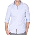 191 Unlimited Men's Blue Striped Woven Shirt