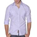 191 Unlimited Men's Lavender Micro-Striped Western Yoke Shirt