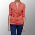 A to Z Women's Coral Modal Faux Wrap Top