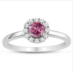 Miadora 10k White Gold 1/2ct TDW Pink and White Diamond Ring (H-I, I1-I2)