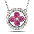 Miadora 14k White Gold 1/2ct TDW Pink and White Diamond Necklace (H-I, I1-I2)
