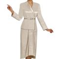Divine Apparel Women's 2-piece Crocodile Jacquard Plus-size Skirt Suit