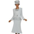 Divine Apparel Women's Three-Piece Applique Skirt Suit