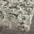 Hand-woven Silken Silver Shag Rug (8' x 10')