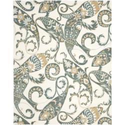 Handmade Chatham Gardens Ivory New Zealand Wool Rug (8' x 10')
