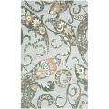 Handmade Chatham Gardens Blue New Zealand Wool Rug (5' x 8')