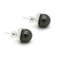 D'sire 10k Gold Tahitian Pearl and 1/3ct TDW Diamond Earrings (H-I, VS1-VS2)