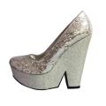 Fahrenheit Women's 'Gemma-01' Silver Wedge Platforms