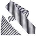 Boston Traveler Men's Diagonal Stripe Microfiber Tie and Hanky Set