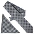 Boston Traveler Men's Plaid Microfiber Tie and Hanky Set
