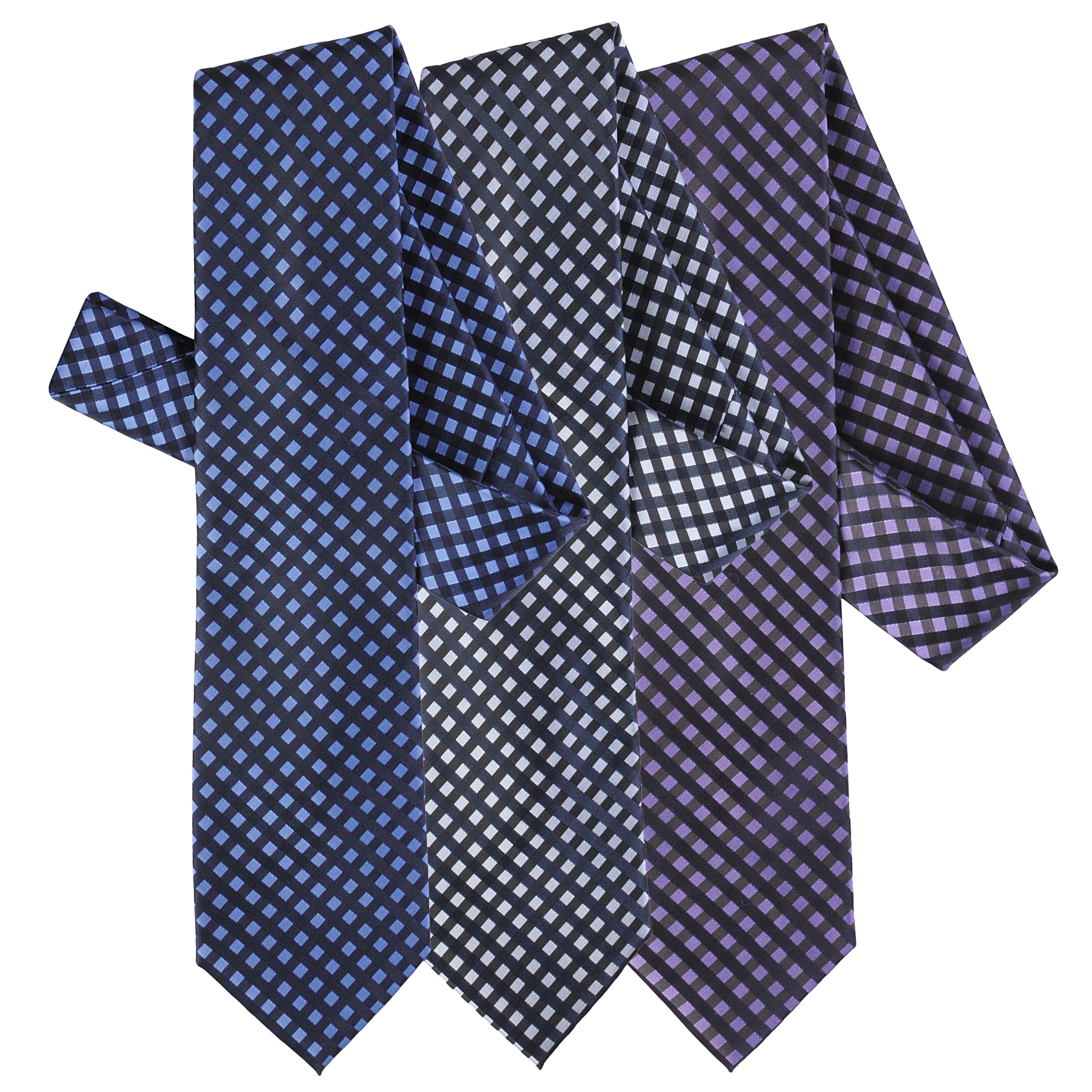 Boston Traveler Mens Window Pane Print Microfiber Tie and Hanky Set