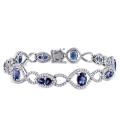 14k White Gold Sapphire and 2ct TDW Diamond Bracelet (H-I, SI1)